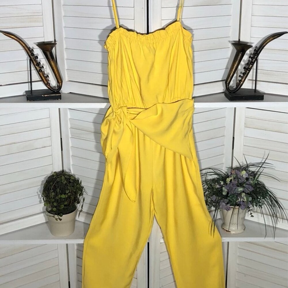 BCBGeneration Yellow Strapless Jumpsuit Small - Picture 5 of 16